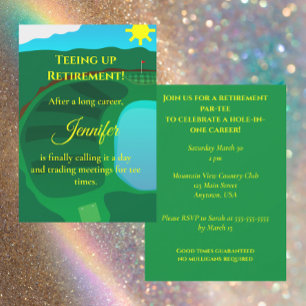 Invitation Fête de retraite de golf, Heure de départ à la ret