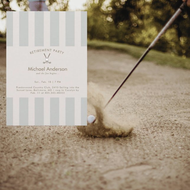 Invitation Fête de retraite de golf neutre  (Créateur téléchargé)