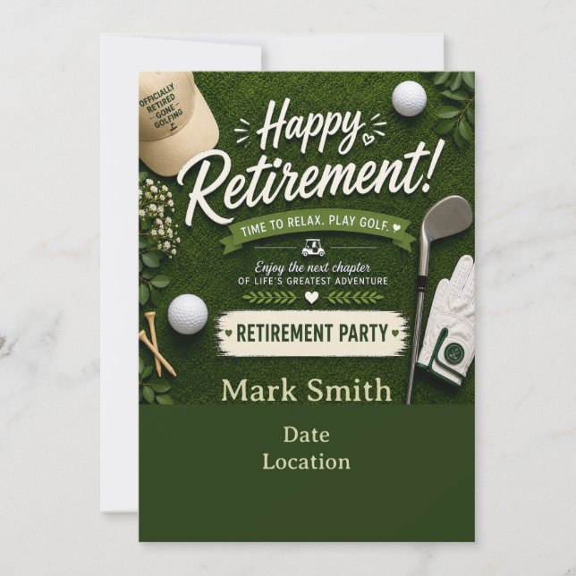 Invitation Fête de RETRAITE DE GOLF sur le green  (Devant)