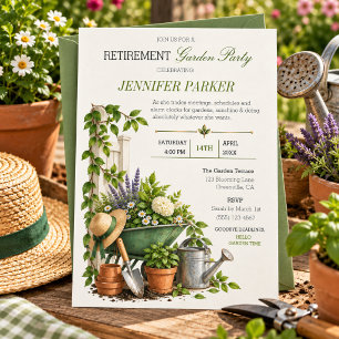 Invitation Fête de retraite de jardinage élégant