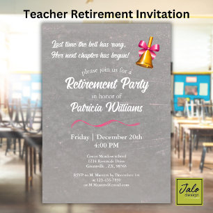 Invitation Fête de retraite de la cloche classique des enseig