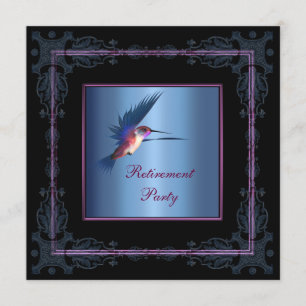 Invitation Fête de retraite de la femme colibri pourpre