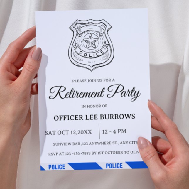 Invitation Fête de retraite de la police (Créateur téléchargé)