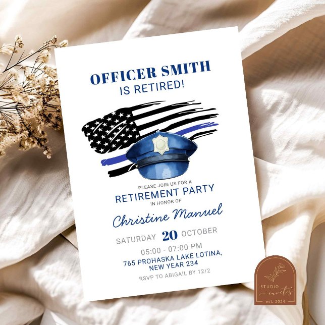 Invitation Fête de retraite de la police (Créateur téléchargé)