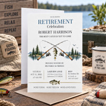 Fête de retraite de pêche minimaliste moderne