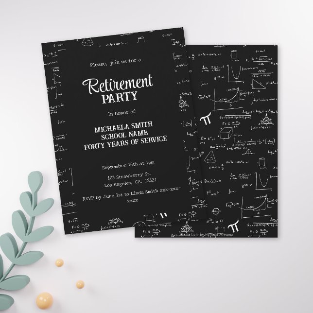 Invitation Fête de retraite de professeur de mathématiques no (Créateur téléchargé)