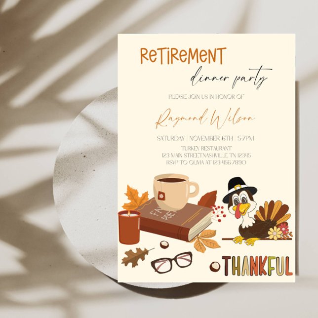 Invitation Fête de retraite de Thanksgiving (Créateur téléchargé)