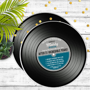 Invitation Fête de retraite disque vinyle Blue Label