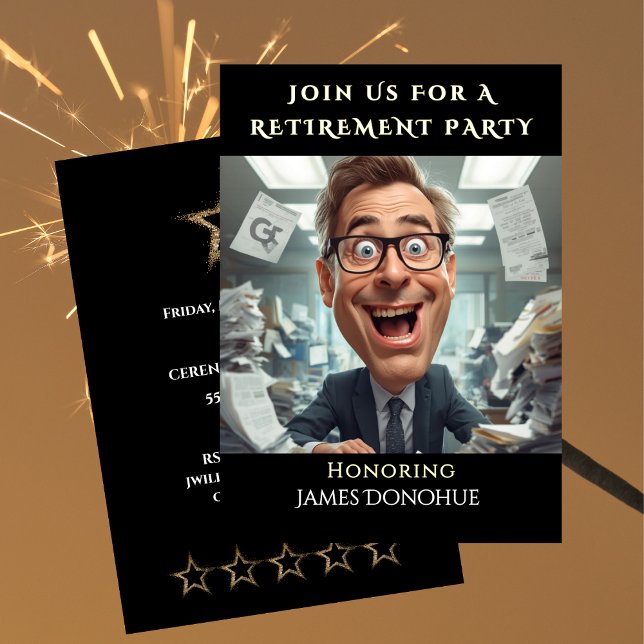 Invitation Fête de retraite drôle d'un collègue de travail   (Funny Retirement Party Colleague Invitation)