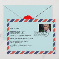 Fête de retraite du bureau de poste avec invitatio
