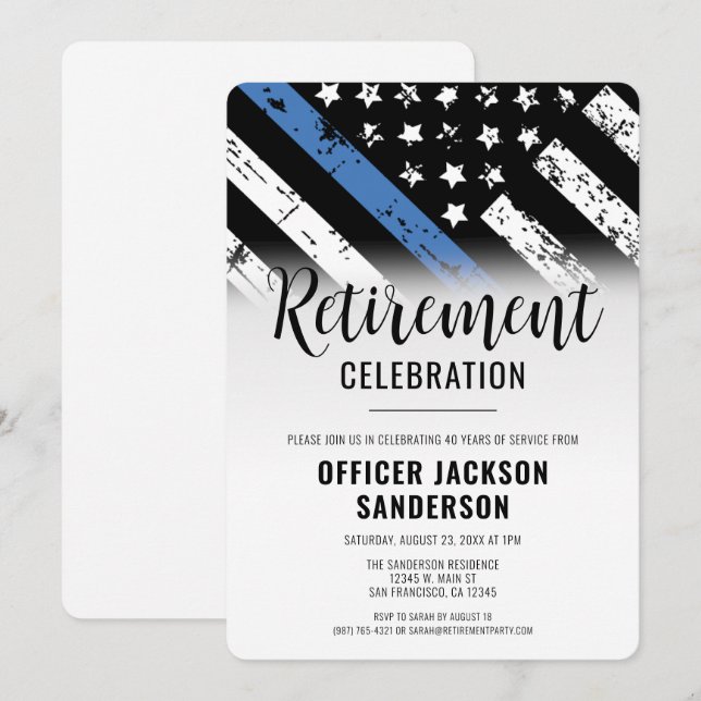 Invitation Fête de retraite du département de police (Devant / Derrière)
