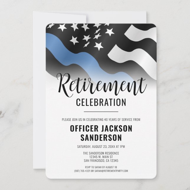 Invitation Fête de retraite du département de police (Devant)