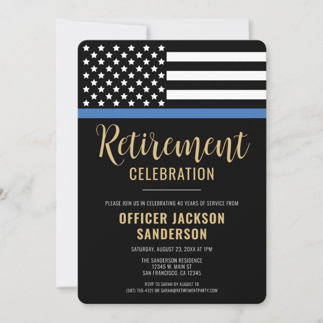 Invitation Fête de retraite d'un agent de la force publique  (Devant)