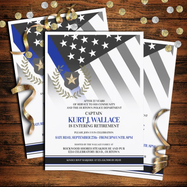 Invitation Fête de retraite d'un policier (Créateur téléchargé)