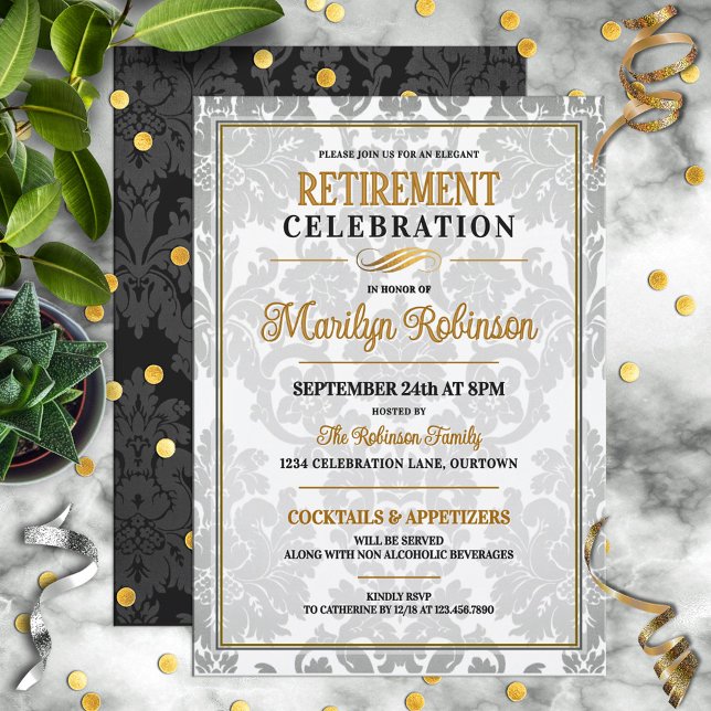Invitation Fête de retraite élégante (Créateur téléchargé)