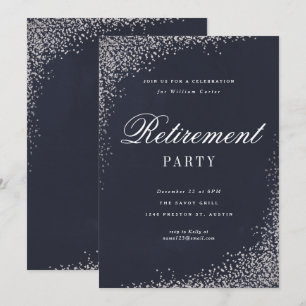 Invitation Fête de retraite élégante avec écriture à feuille 