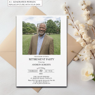 Invitation Fête de retraite élégante avec photo spéciale