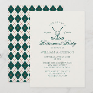 Invitation Fête de retraite élégante classique vert de golf