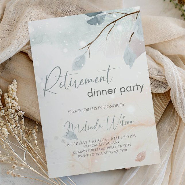 Invitation Fête de retraite élégante en marbre d'hiver (Créateur téléchargé)