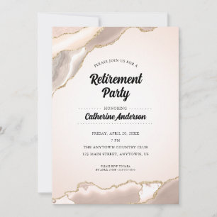 Invitation Fête de retraite élégante et moderne en agate