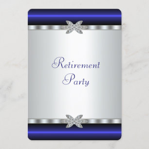 Invitation Fête de retraite élégante royale bleue pour femme