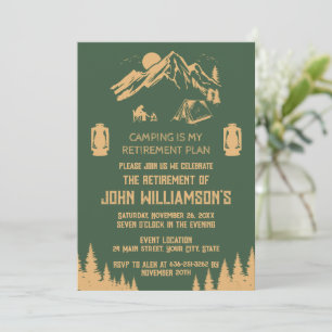 Invitation Fête de retraite en camping cocktail