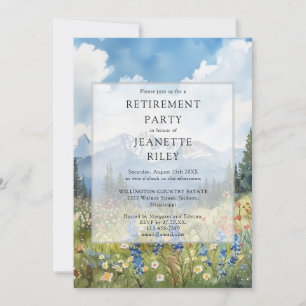 Invitation Fête de retraite Fleur de montagne sauvage Prairie