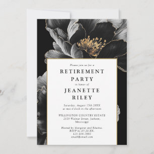 Invitation Fête de retraite florale botanique moderne élégant