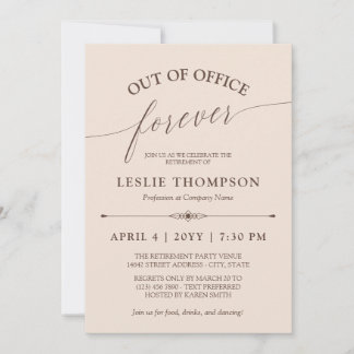 Invitation Fête de retraite hors du bureau pour toujours Neut