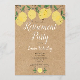 Invitation Fête de retraite Lemons Rustic Kraft