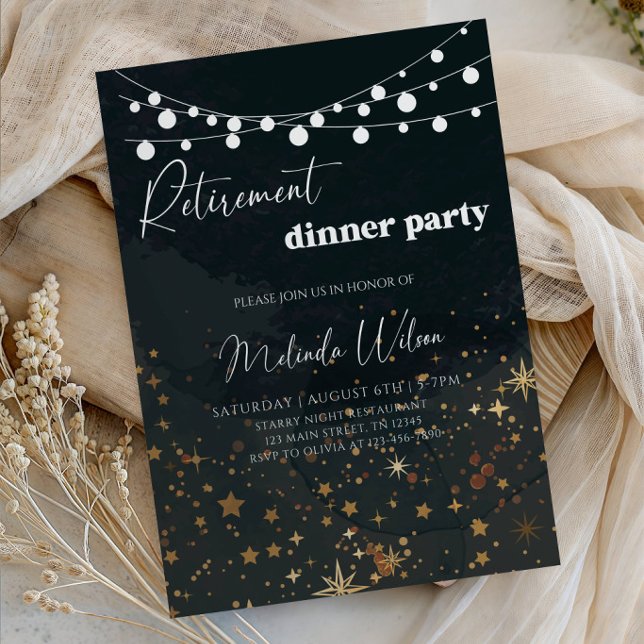 Invitation Fête de retraite Luxe Galaxie (Créateur téléchargé)