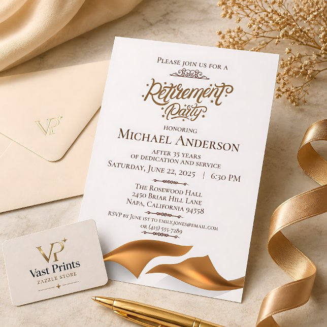Invitation Fête de Retraite Luxueuse (Luxurious Retirement Party Invitation
)