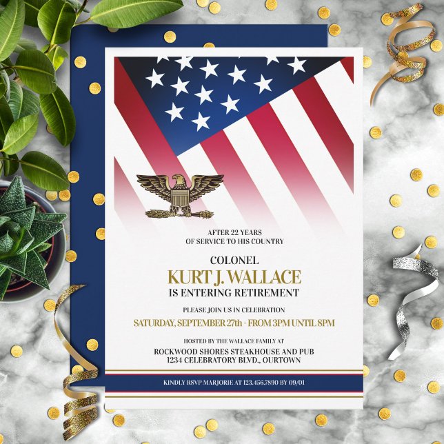 Invitation Fête de retraite militaire de l'Aigle d'Or (Créateur téléchargé)
