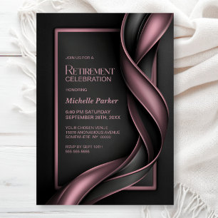 Invitation Fête de retraite Moderne Rose Poussiéreux et Gris
