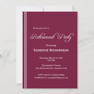 Invitation Fête de retraite Noir avec cadre de lierre doré