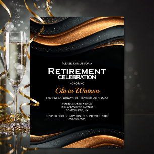 Invitation Fête de retraite noir et orange