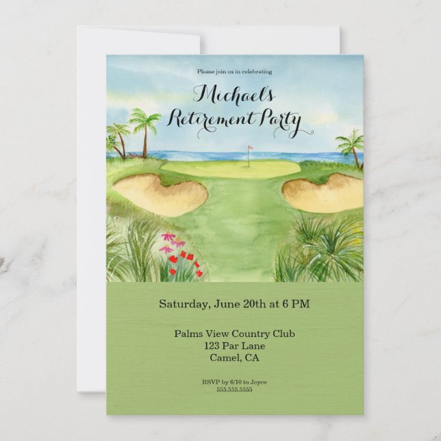 Invitation Fête de Retraite Parc de Golf Tropical (Devant)
