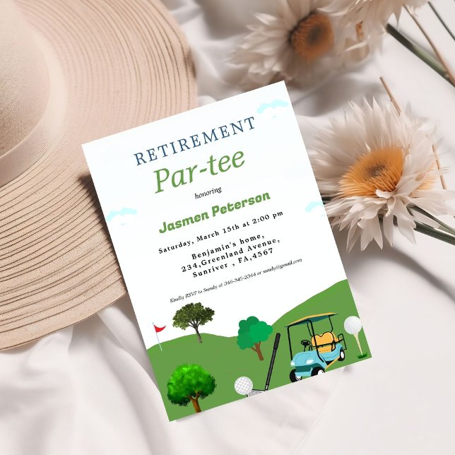 Invitation Fête de retraite pour un golfeur moderne  (Créateur téléchargé)