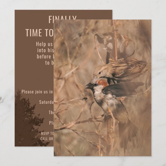 Invitation Fête de retraite pour un ornithologue amateur drôl (Devant / Derrière)