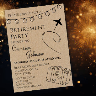 Invitation Fête de retraite rustique