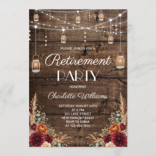 Invitation Fête de retraite rustique d'automne