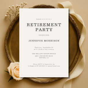 Invitation Fête de retraite simple et élégante