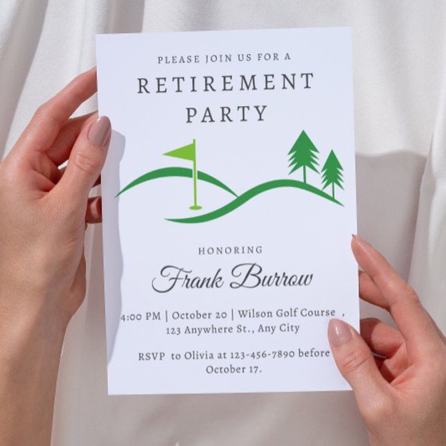 Invitation Fête de retraite Simple Golf (Créateur téléchargé)