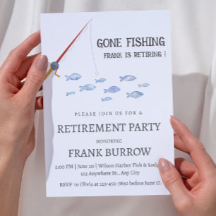 Invitation Fête de retraite sur le thème de la pêche mignonne