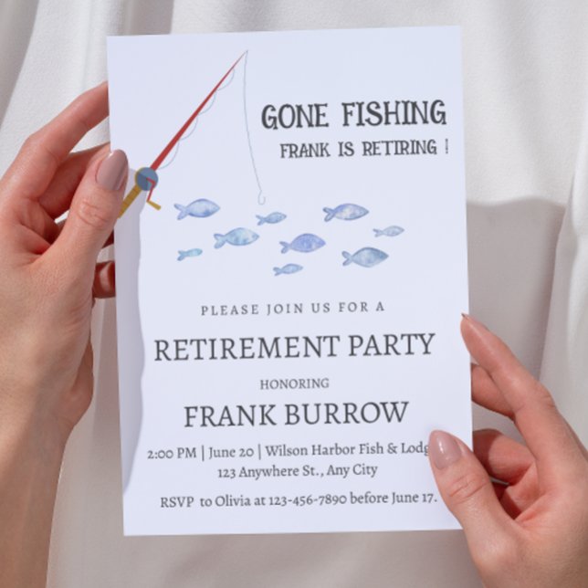 Invitation Fête de retraite sur le thème de la pêche mignonne (Créateur téléchargé)