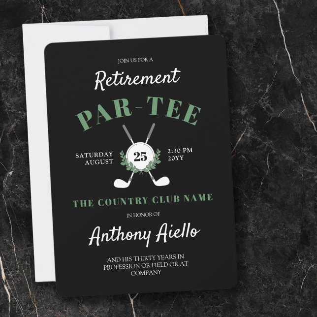 Invitation Fête de retraite sur le thème du golf Couronne noi (Créateur téléchargé)