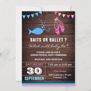 Invitation Fête de révélation de genre Baits ou Ballet