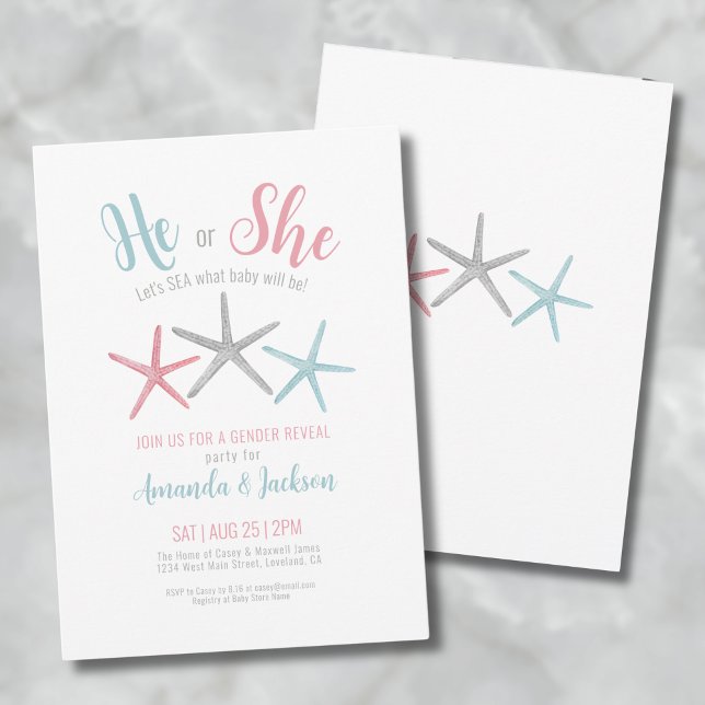 Invitation Fête de révélation de genre en été (Summer Gender Reveal Party Invitation)