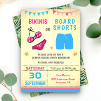Fête de révélation du sexe avec maillots de bain o