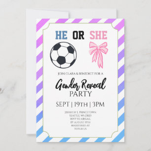 Invitation Fête de Révélation du Sexe de Bébé Foot Bowling Ro